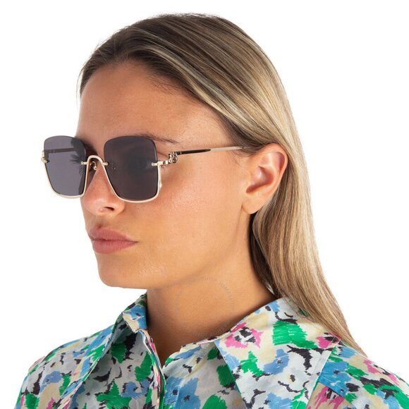 NEW GG1279S 001 GUCCI GOLD/GREY WOMEN GUCCI SUNGLASSES - Picture 1 of 12